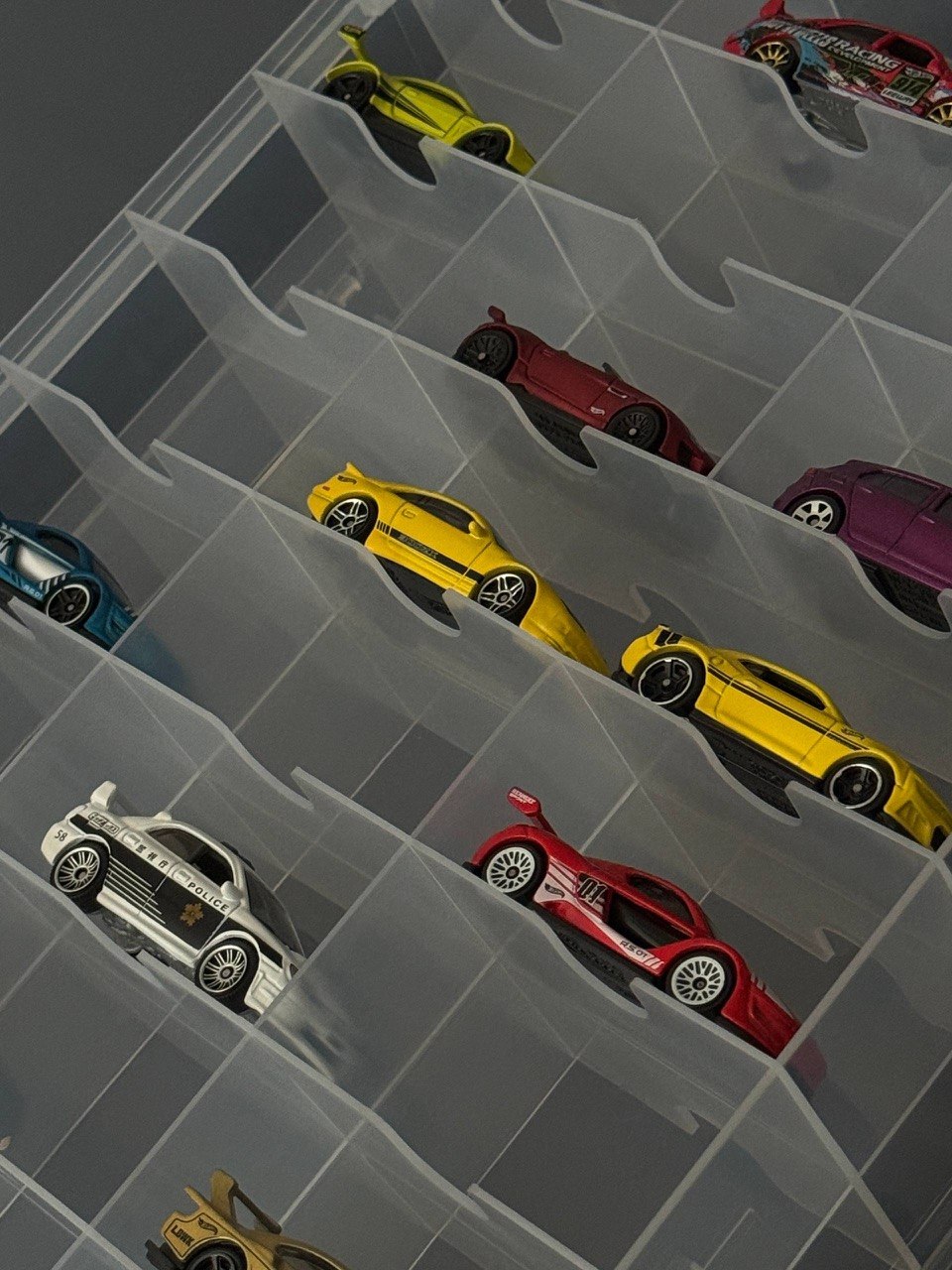 12 cases of Hot Wheels and Matchbox Open Display Case 48 Slots