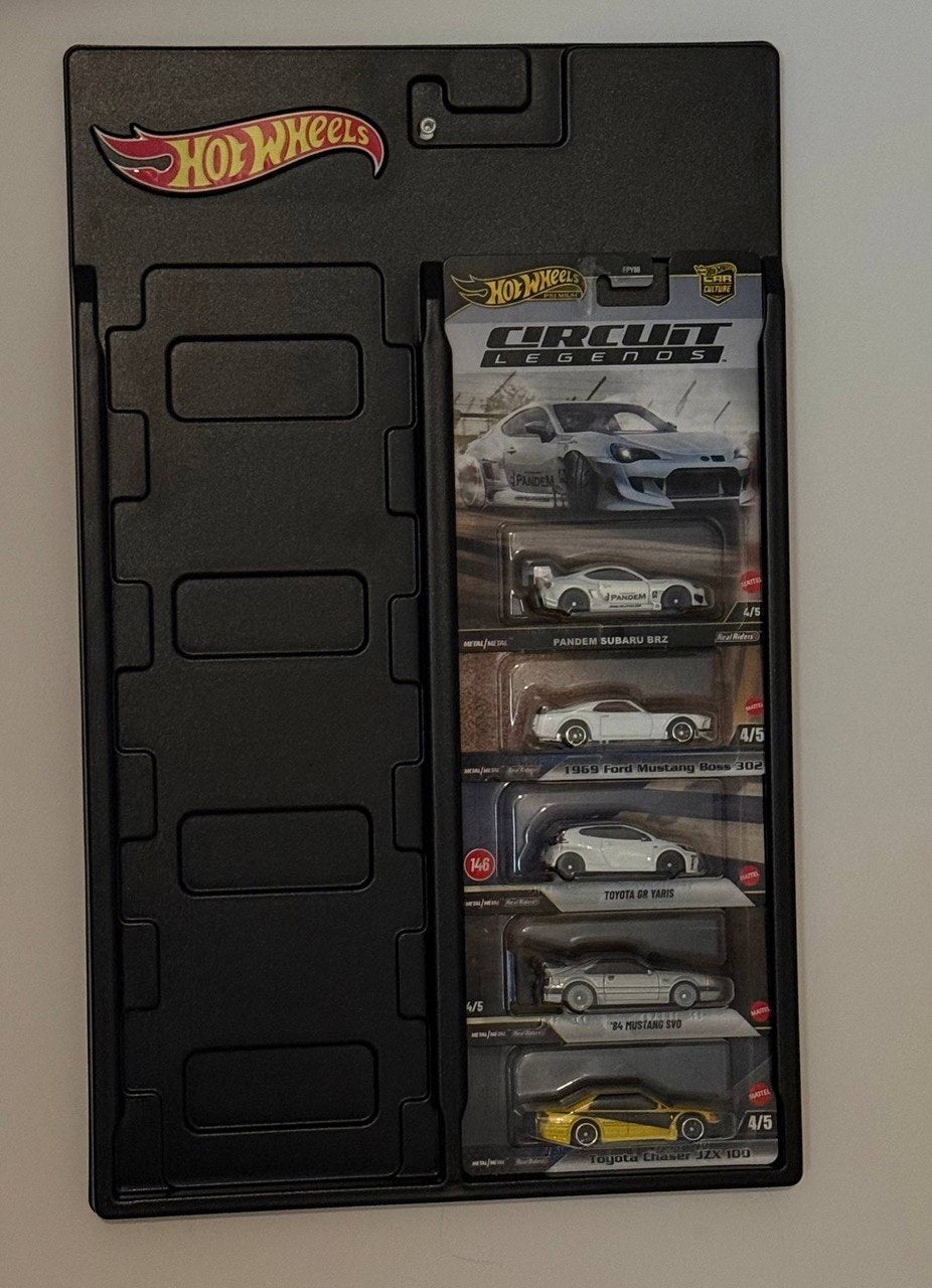 Magic Shield Wall Display Holder for 10 Hot Wheels Premium Cars – Plastic Wall Mount Display Rack with Mounting Hardware