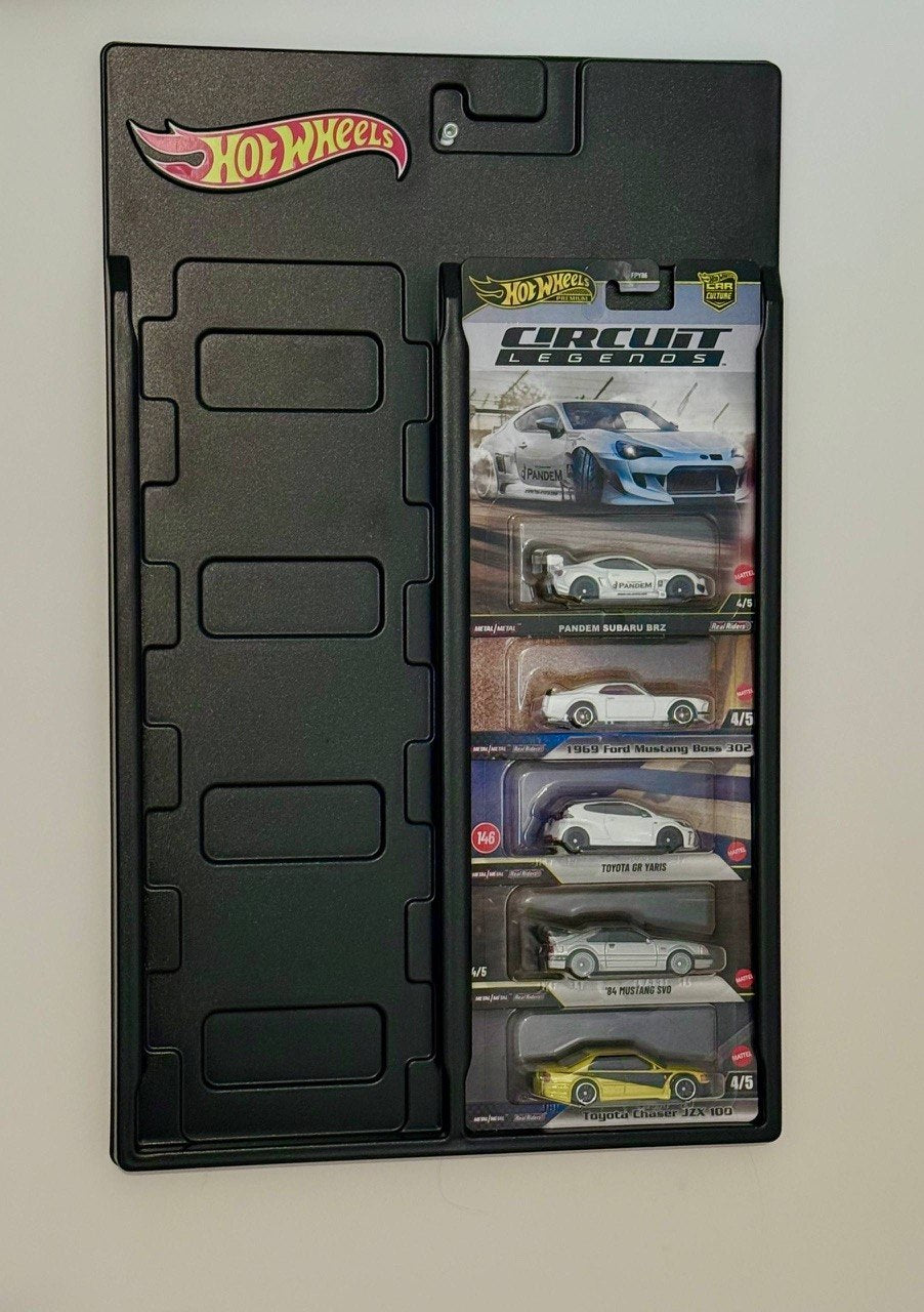 Magic Shield Wall Display Holder for 10 Hot Wheels Premium Cars – Plastic Wall Mount Display Rack with Mounting Hardware