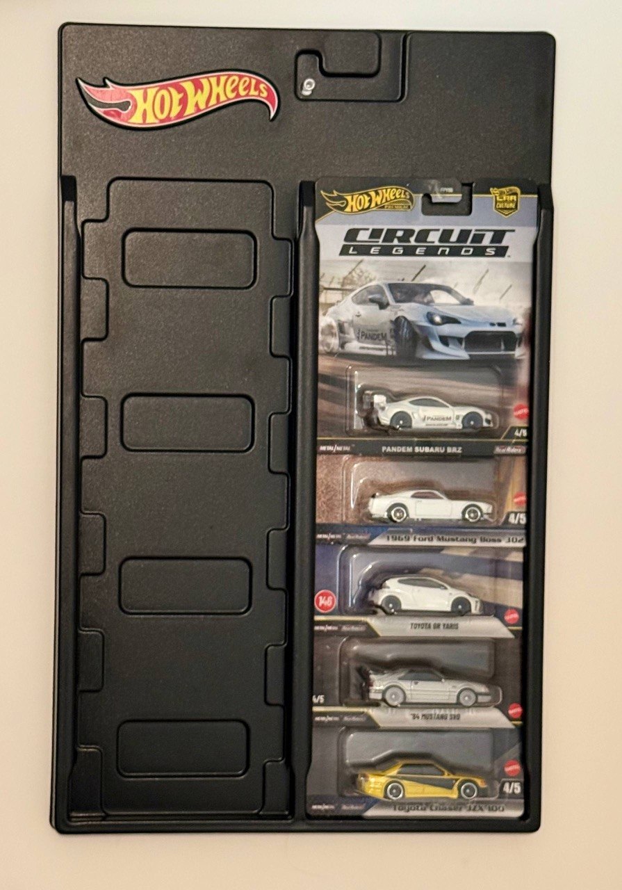 Magic Shield Wall Display Holder for 10 Hot Wheels Premium Cars – Plastic Wall Mount Display Rack with Mounting Hardware