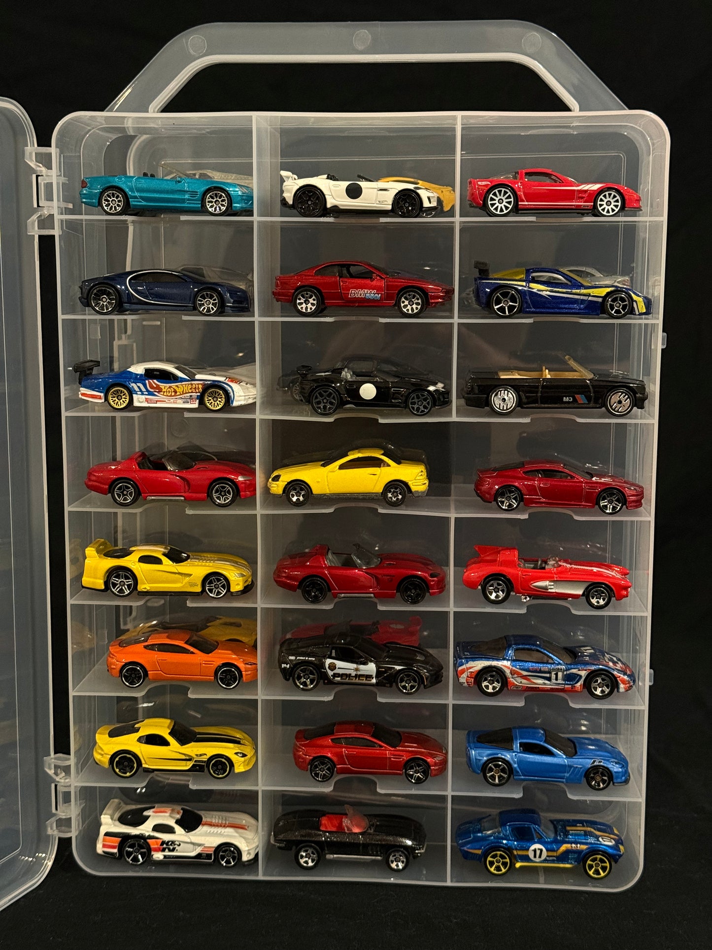 12 cases of Hot Wheels and Matchbox Open Display Case 48 Slots